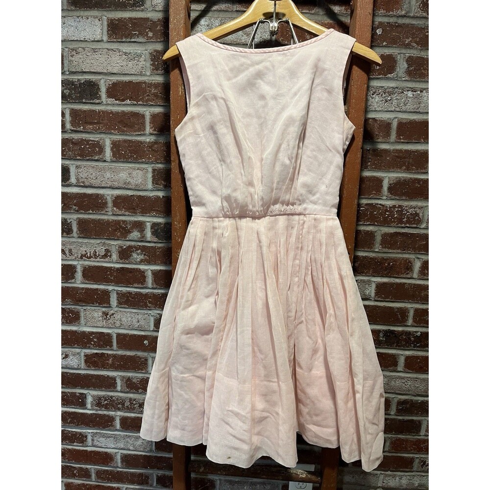 Vintage 70s Handmade Pink Dress Overskirt Back Zip Fairy Cottage Coquette